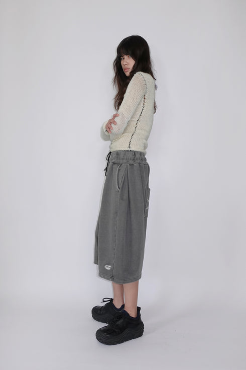 Mayte × Cycle ECHO STAR WASHED HALF PANTS -GRAY-